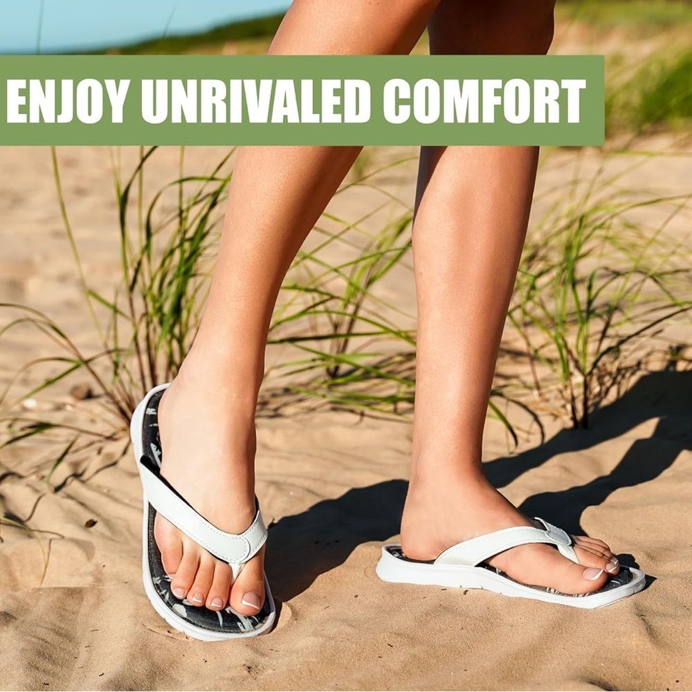 Women’s Memory Foam Footbed Sandals - Beach, Pool, Shower - Size 10 - NEW - Picture 8 of 9